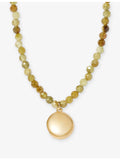 Astley Clarke yellow gold plated locket necklace with green garnet (British brand)