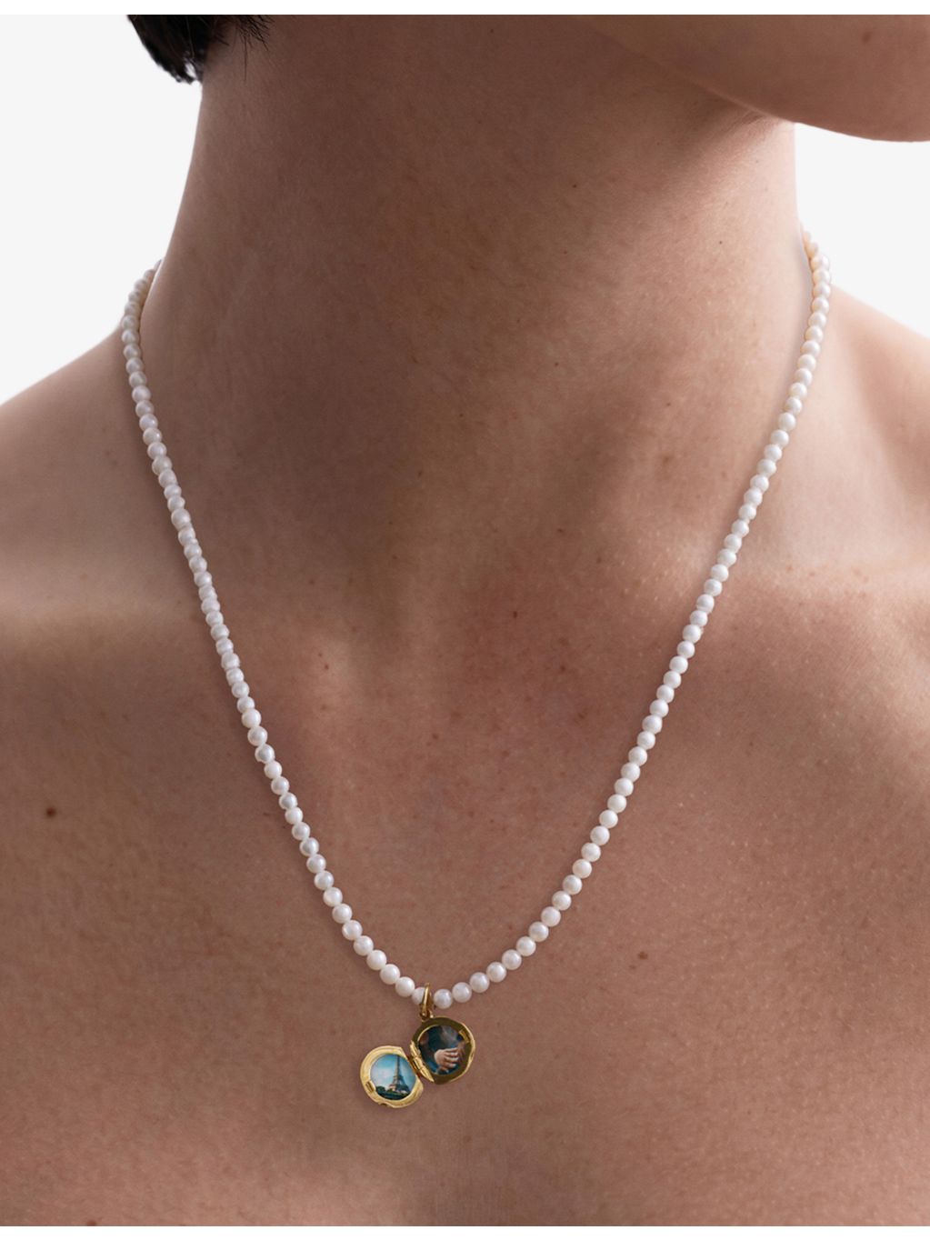 Astley Clarke mother of pearl locket, gold plated sterling silver - British product