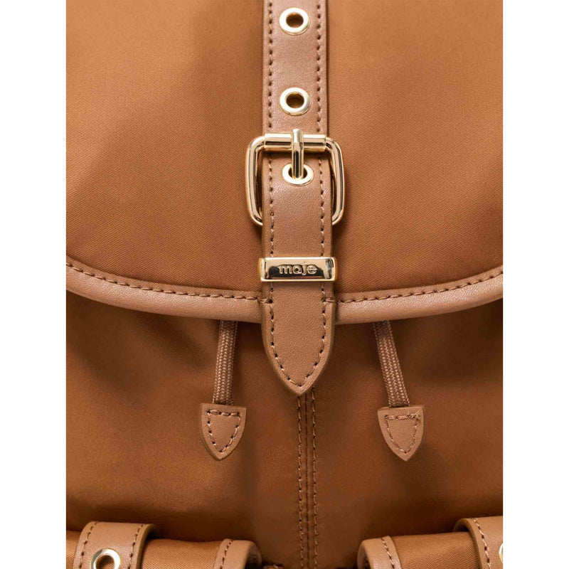 Maje eyelet-embellished nylon leather backpack - British product