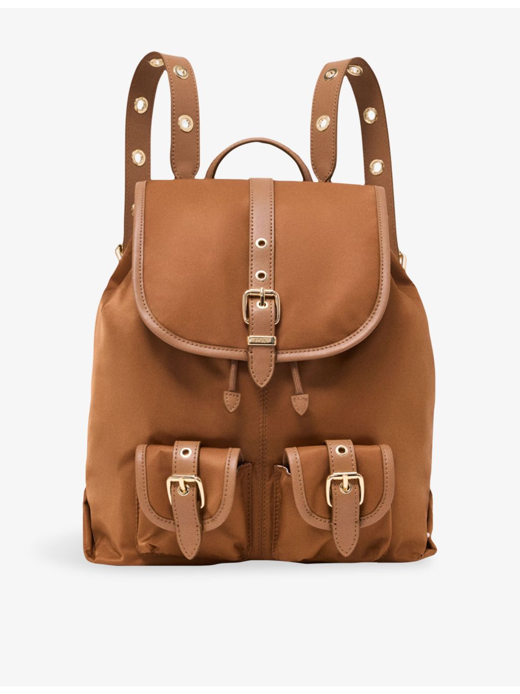 Maje eyelet-embellished nylon leather backpack - British product