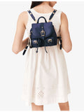 Maje mini nylon and leather backpack with eyelets (British brand)