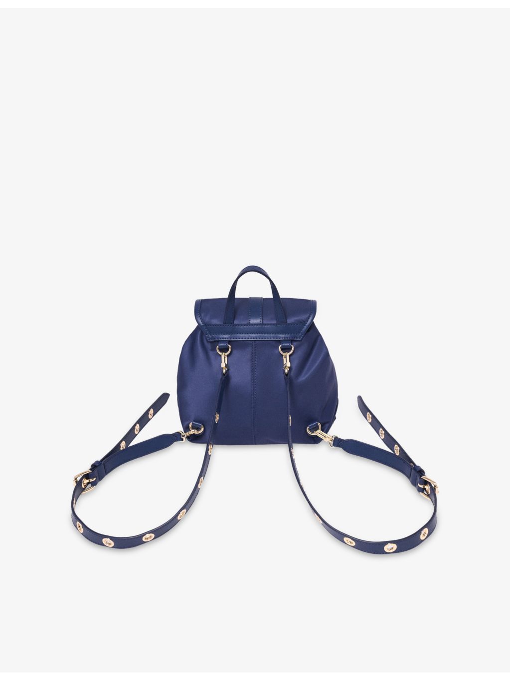 Maje mini nylon and leather backpack with eyelets (British brand)