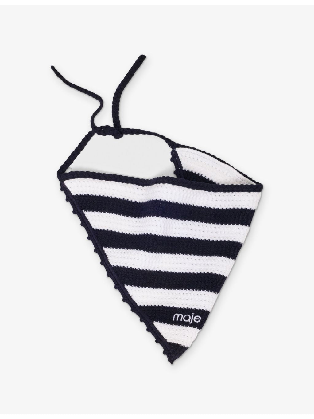 Maje striped bandana scarf 25cm x 45cm, imported from the UK