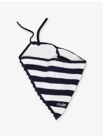 selfridges Maje Striped Knitted Bandana Scarf 25cm x 45cm- Buy online at McGrocer