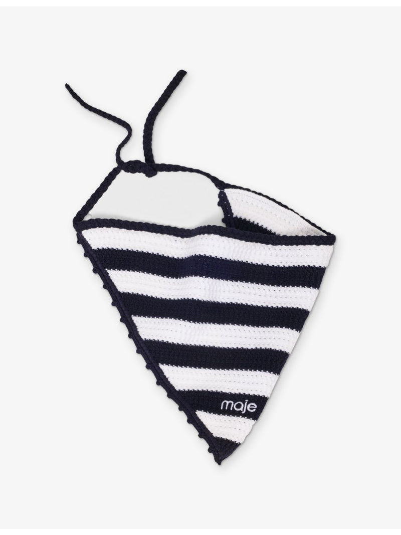 Maje striped bandana scarf 25cm x 45cm, imported from the UK
