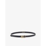 Branded-Buckle Mock-Croc Leather Belt - 22