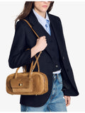 Sandro Ezmehralda suede bowling bag with twin handles, UK version