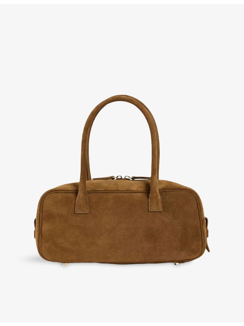 Sandro Ezmehralda suede bowling bag with twin handles, UK version