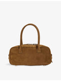 Sandro Ezmehralda suede bowling bag with twin handles, UK version
