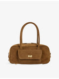 Sandro Ezmehralda suede bowling bag with twin handles, UK version