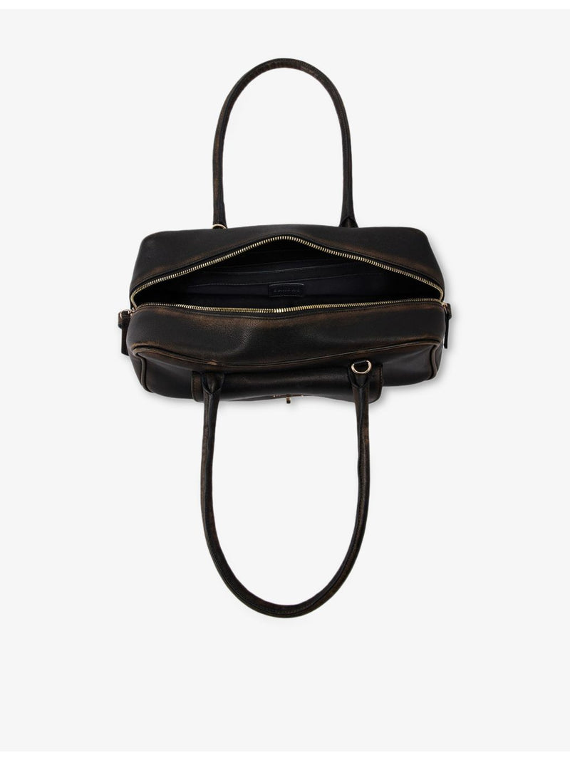 Sandro Ezmehralda suede shoulder bag with gold-tone hardware, UK version