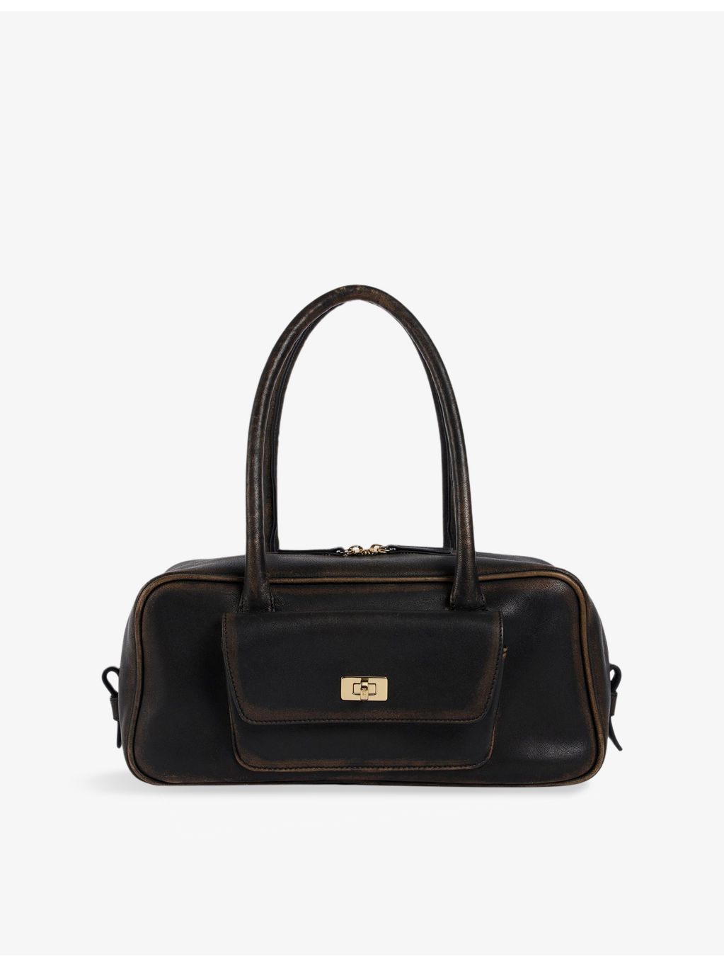 Sandro Ezmehralda suede shoulder bag with gold-tone hardware, UK version