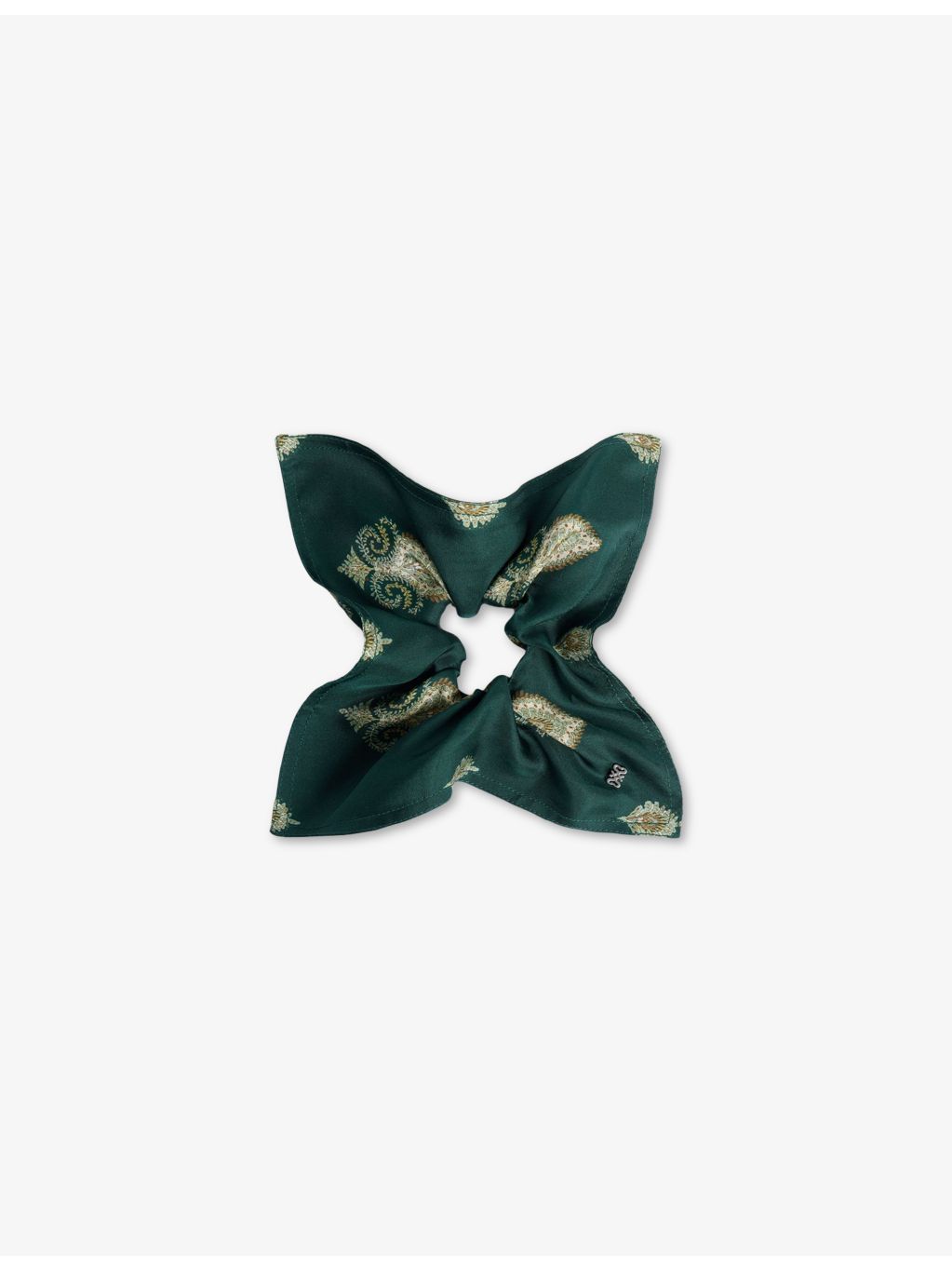 Sandro woven paisley scrunchie with branded hardware (British brand)