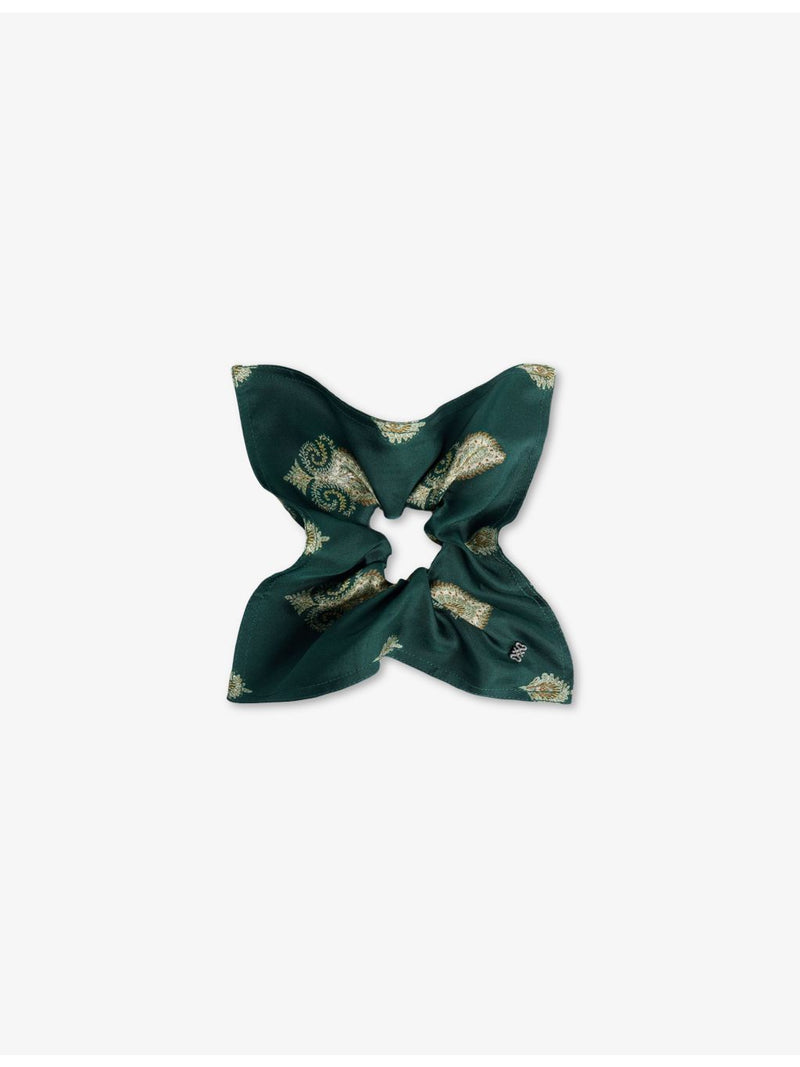 Sandro woven paisley scrunchie with branded hardware (British brand)