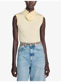 Sandro suede belt with branded gold-toned buckle, UK version