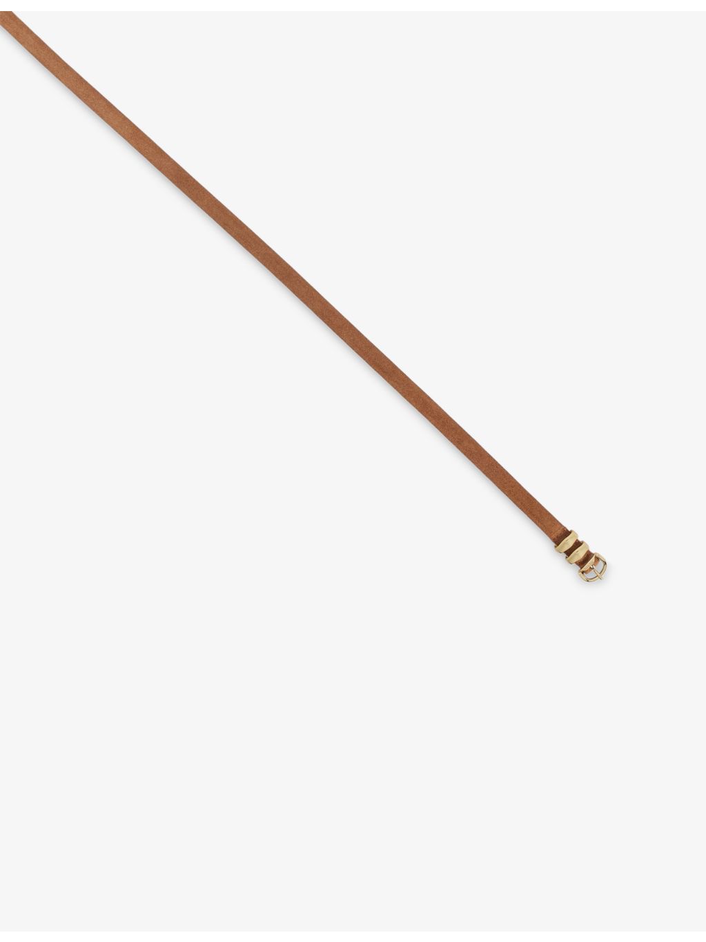 Sandro suede belt with branded gold-toned buckle, UK version