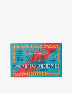 Mevalco Cantabrian anchovies in extra virgin olive oil 100g, UK version
