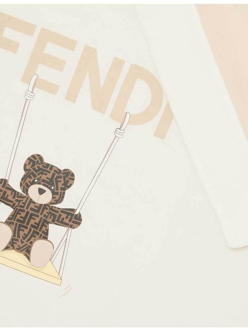 Fendi baby blanket with bear graphic in cotton-jersey, UK version