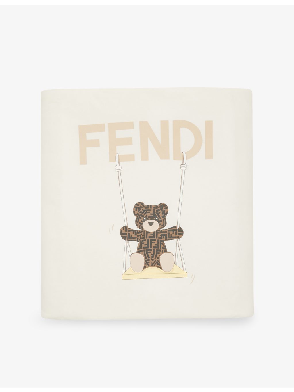 Fendi baby blanket with bear graphic in cotton-jersey, UK version