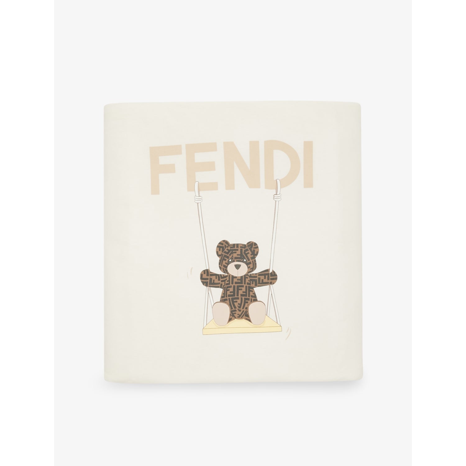 Fendi baby blanket with bear graphic in cotton-jersey, UK version