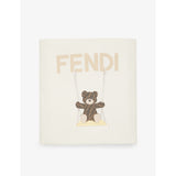 Fendi baby blanket with bear graphic in cotton-jersey, UK version