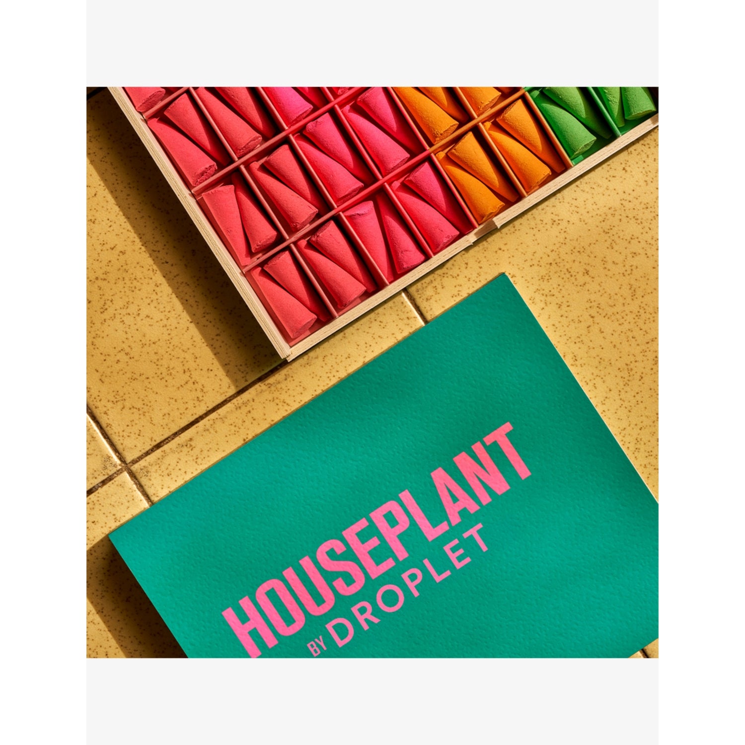 Houseplant incense set with marble ashtray 64 droplets, imported from the UK