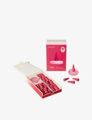 Rose Incense Droplets set of 26 with glass holder, UK version