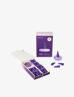 Fig Leaf incense droplet set of 26 with glass holder (British brand)