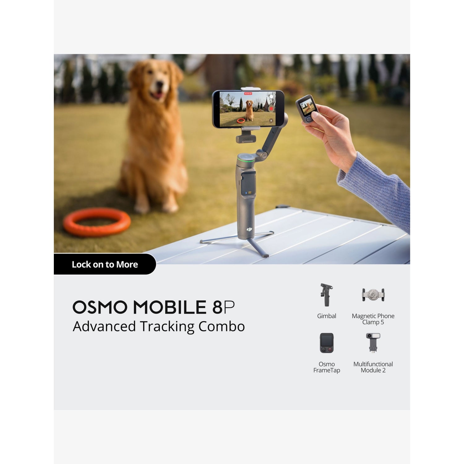 DJI Osmo Mobile 8P Advanced Tracking Combo smartphone gimbal, imported from the UK
