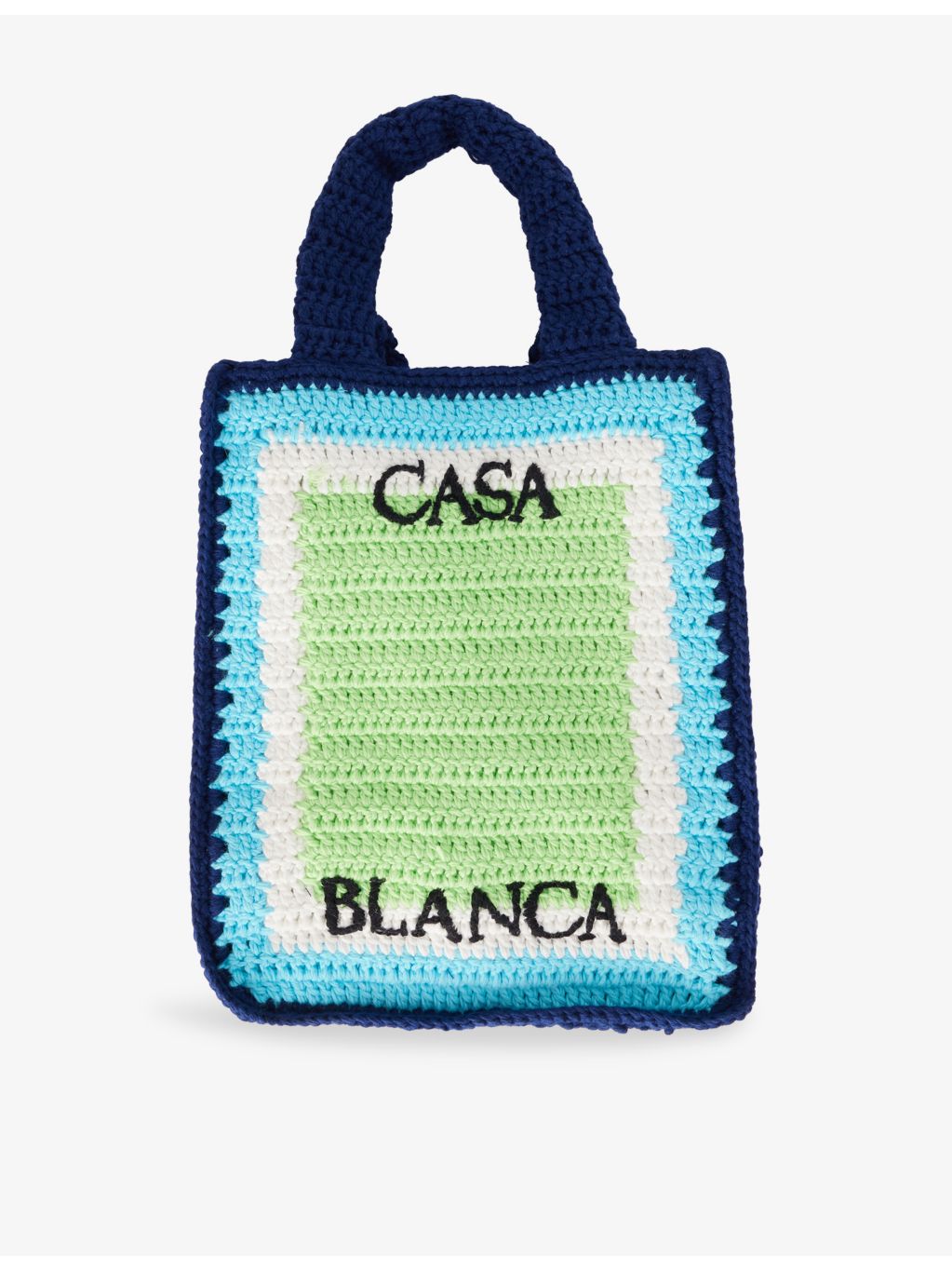 Casablanca mini crochet cotton tote bag logo embroidery, imported from the UK
