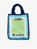 Casablanca mini crochet cotton tote bag logo embroidery, imported from the UK