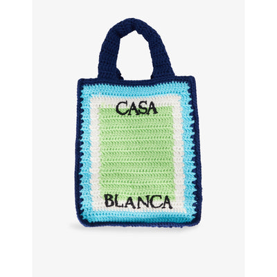 selfridges Casablanca Logo-Embroidered Mini Crochet Cotton Tote Bag- Buy online at McGrocer