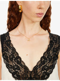 Rachel Jackson 14ct gold-plated T-bar necklace with cubic zirconia (British brand)