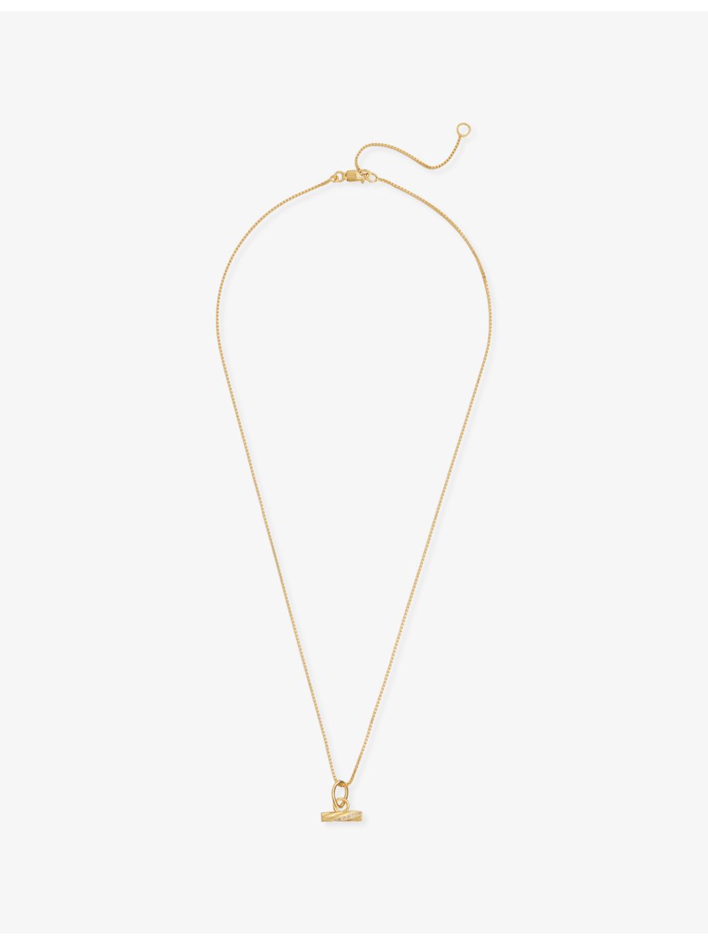 Rachel Jackson 14ct gold-plated T-bar necklace with cubic zirconia (British brand)