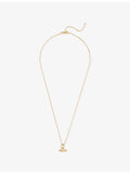 Rachel Jackson 14ct gold-plated T-bar necklace with cubic zirconia (British brand)