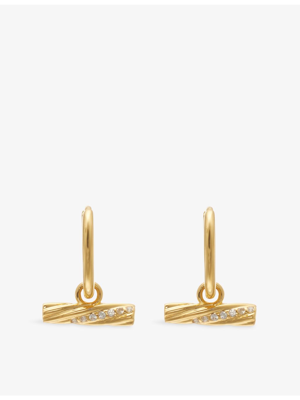 Rachel Jackson 18ct gold-plated huggie earrings - British product