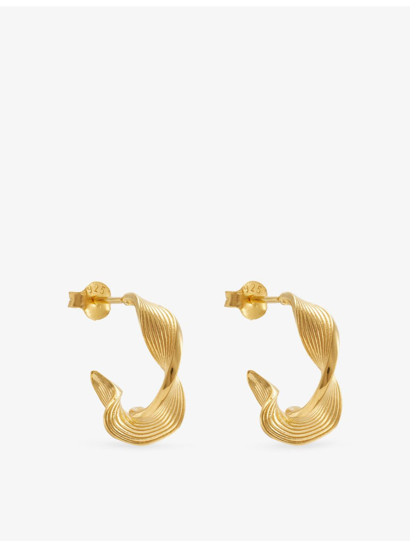 Rachel Jackson 18ct gold-plated twisted hoop earrings - British product