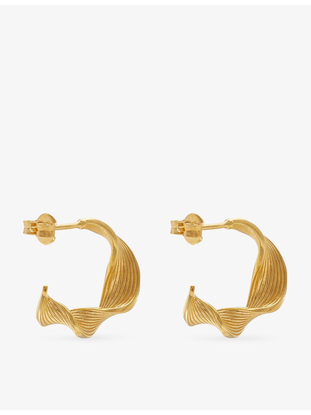 Rachel Jackson 18ct gold-plated twisted hoop earrings - British product