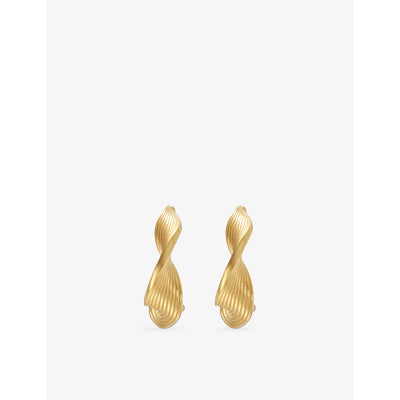 selfridges Rachel Jackson Twisted 18ct Yellow Gold-Plated Sterling-Silver Hoop Earrings- Buy online at McGrocer