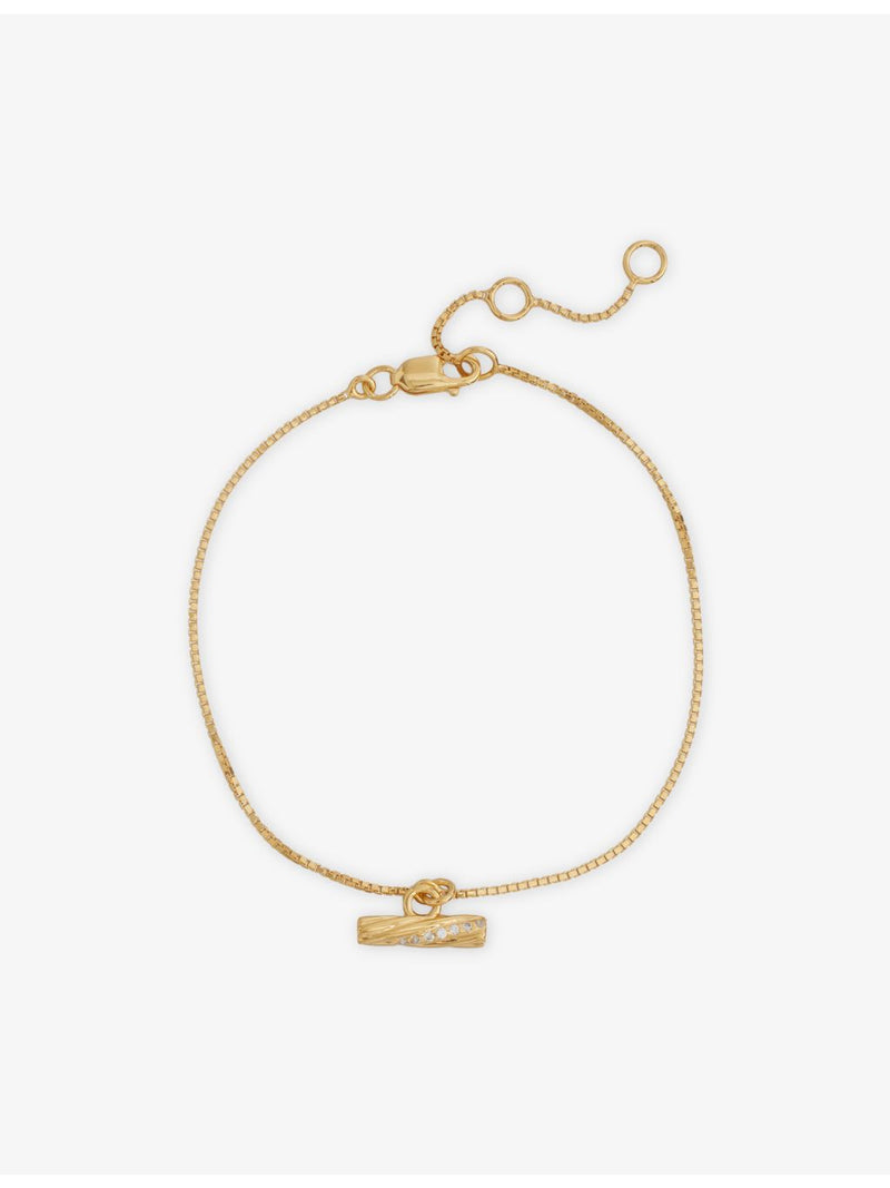 Rachel Jackson twisted T-bar bracelet 14ct gold-plated, imported from the UK