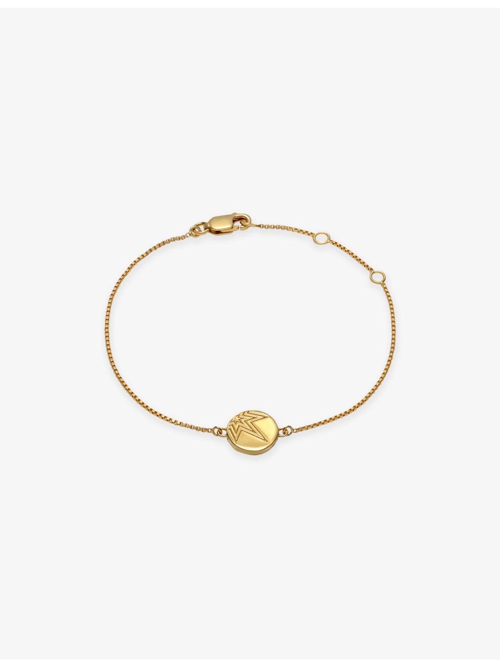 Rachel Jackson Mini Happy Face bracelet, gold-plated sterling silver, UK version