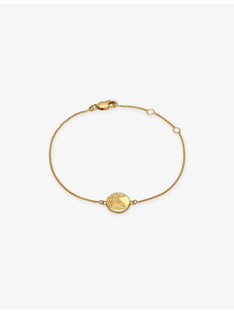 Rachel Jackson Mini Happy Face bracelet, gold-plated sterling silver, UK version