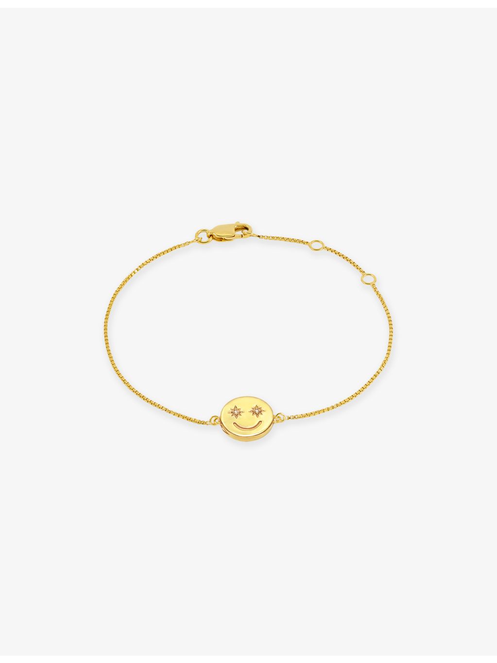 Rachel Jackson Mini Happy Face bracelet, gold-plated sterling silver, UK version
