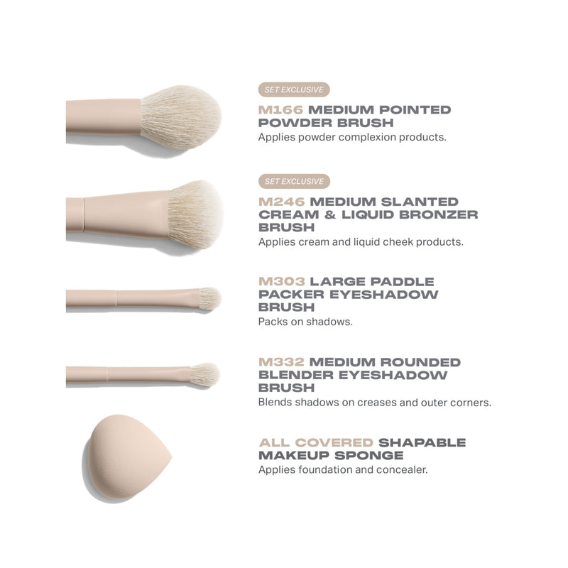 Morphe Oat Latte 5-piece brush set, imported from the UK