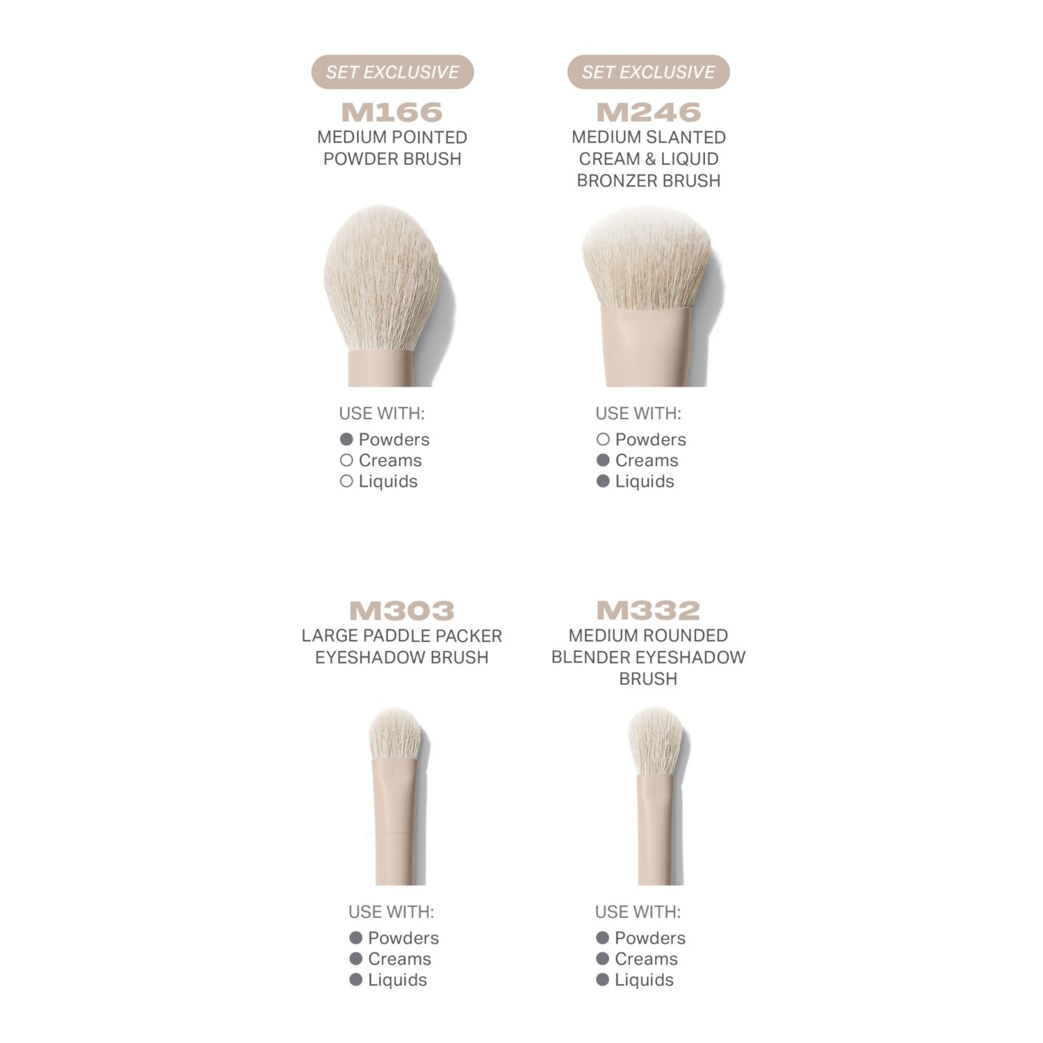 Morphe Oat Latte 5-piece brush set, imported from the UK