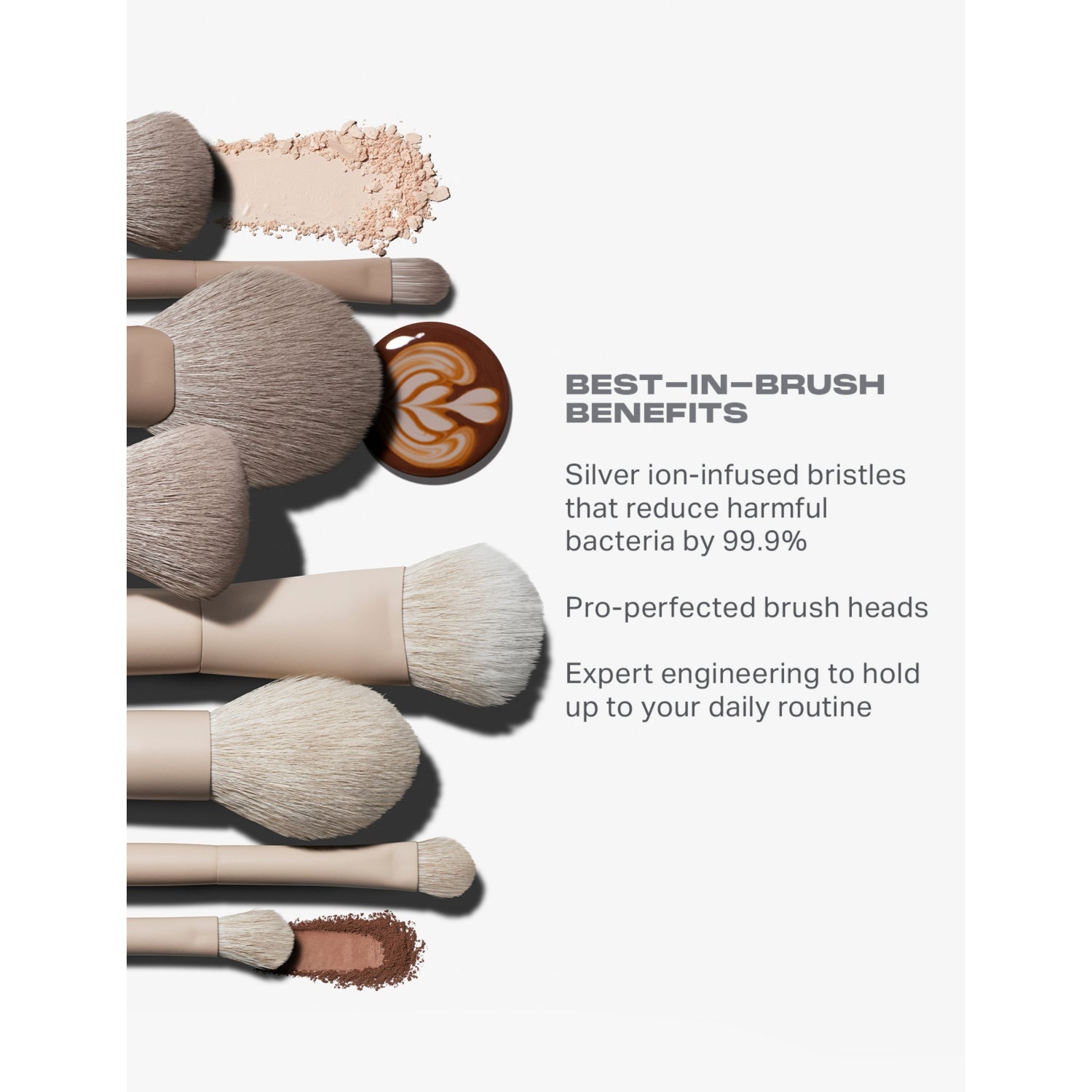Morphe Oat Latte 5-piece brush set, imported from the UK
