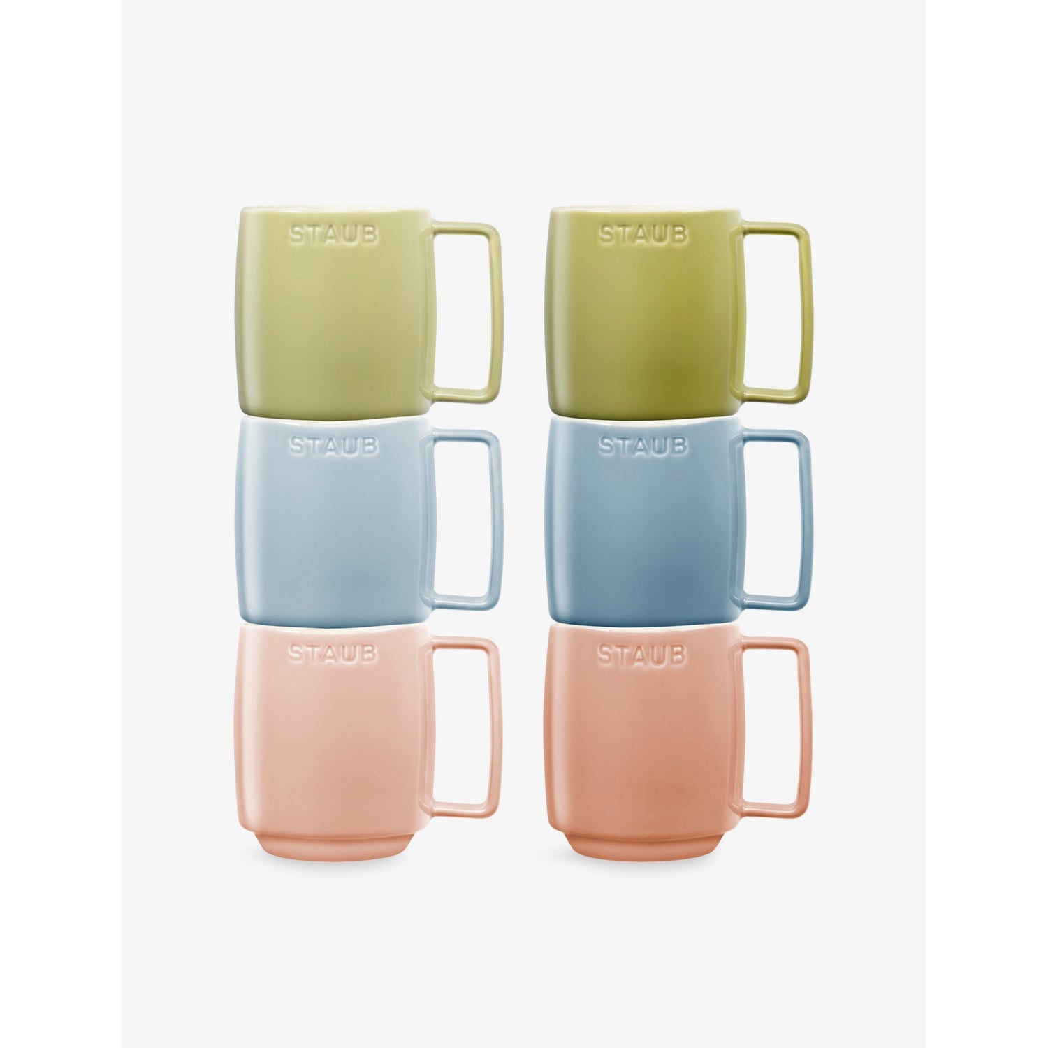 Staub Macaron set of six ceramic mugs 350ml, UK version
