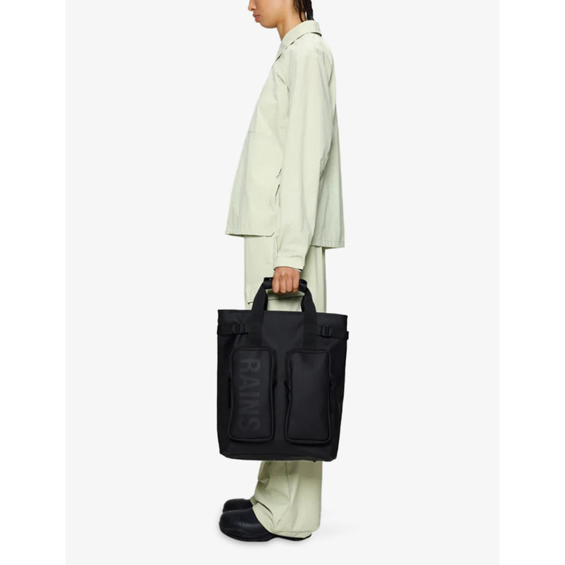 Rains Texel tote backpack with polyurethane coating, imported from the UK
