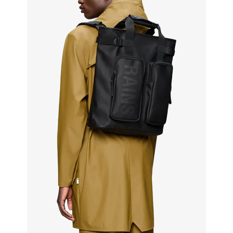 Rains Texel tote backpack with polyurethane coating, imported from the UK