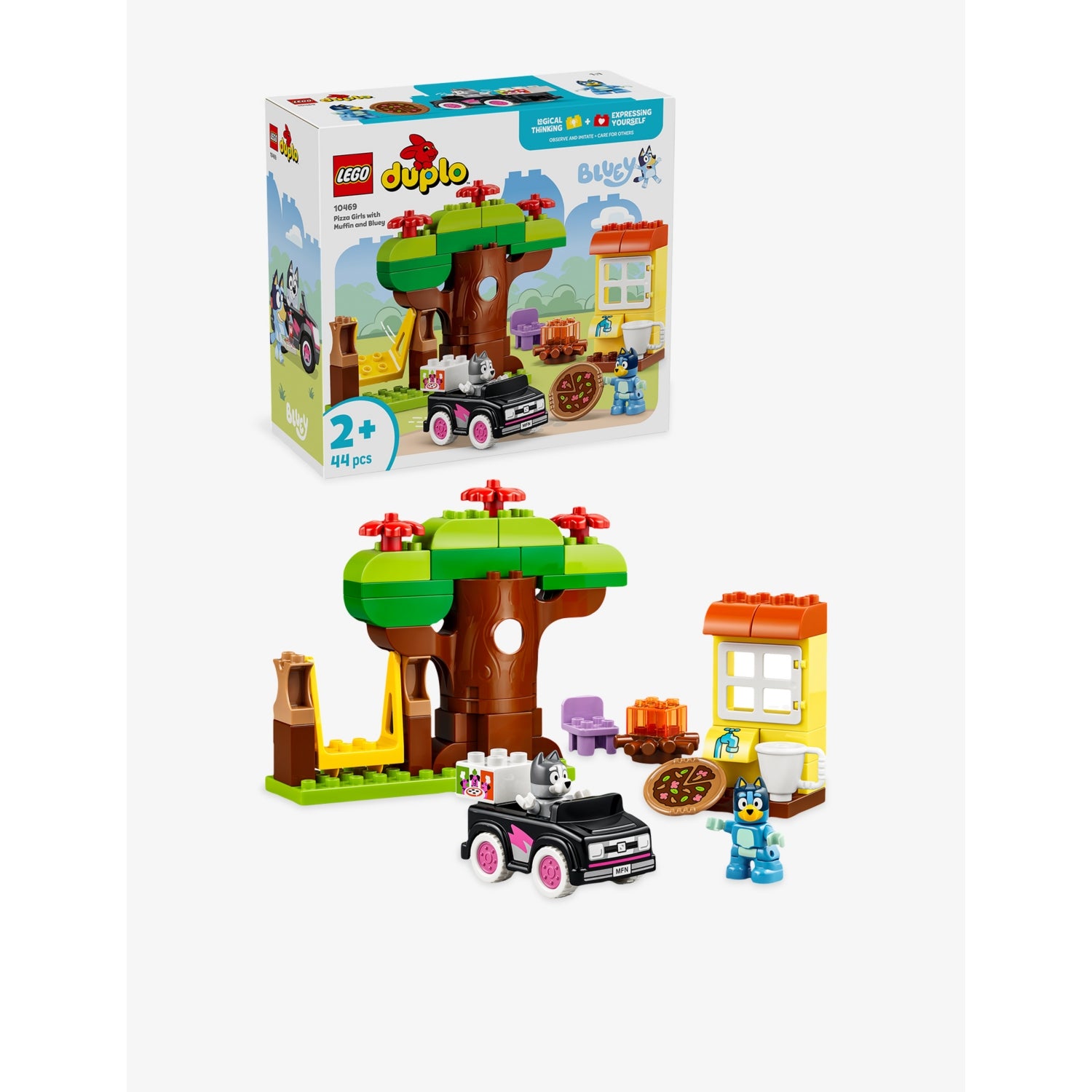 LEGO DUPLO Bluey Pizza Girls playset with Muffin and Bluey, UK version